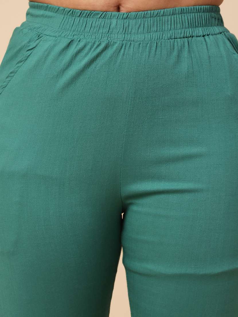 Green Cotton Tapered Pant - 22339550 -  Standard Image - 1