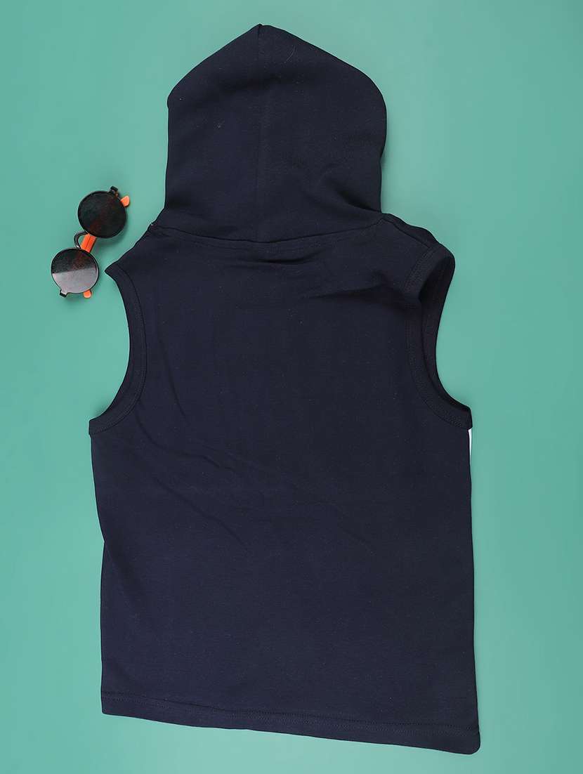 boys printed sleeveless hooded t-shirt - 22339581 -  Standard Image - 1