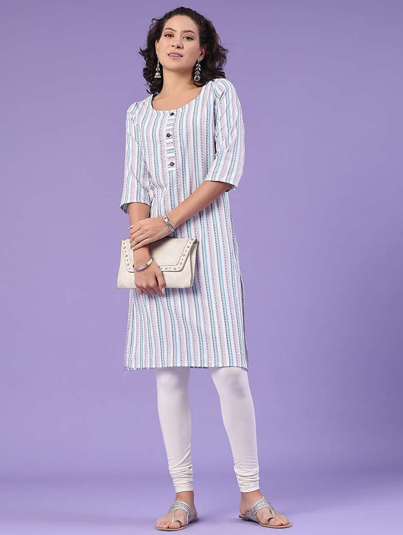 off white cotton straight kurta