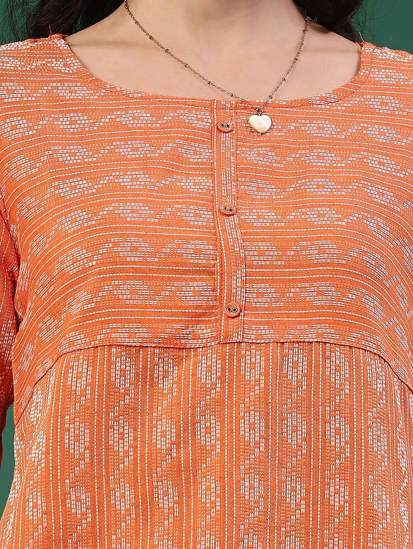orange cotton straight kurta - 22339597 -  Standard Image - 1
