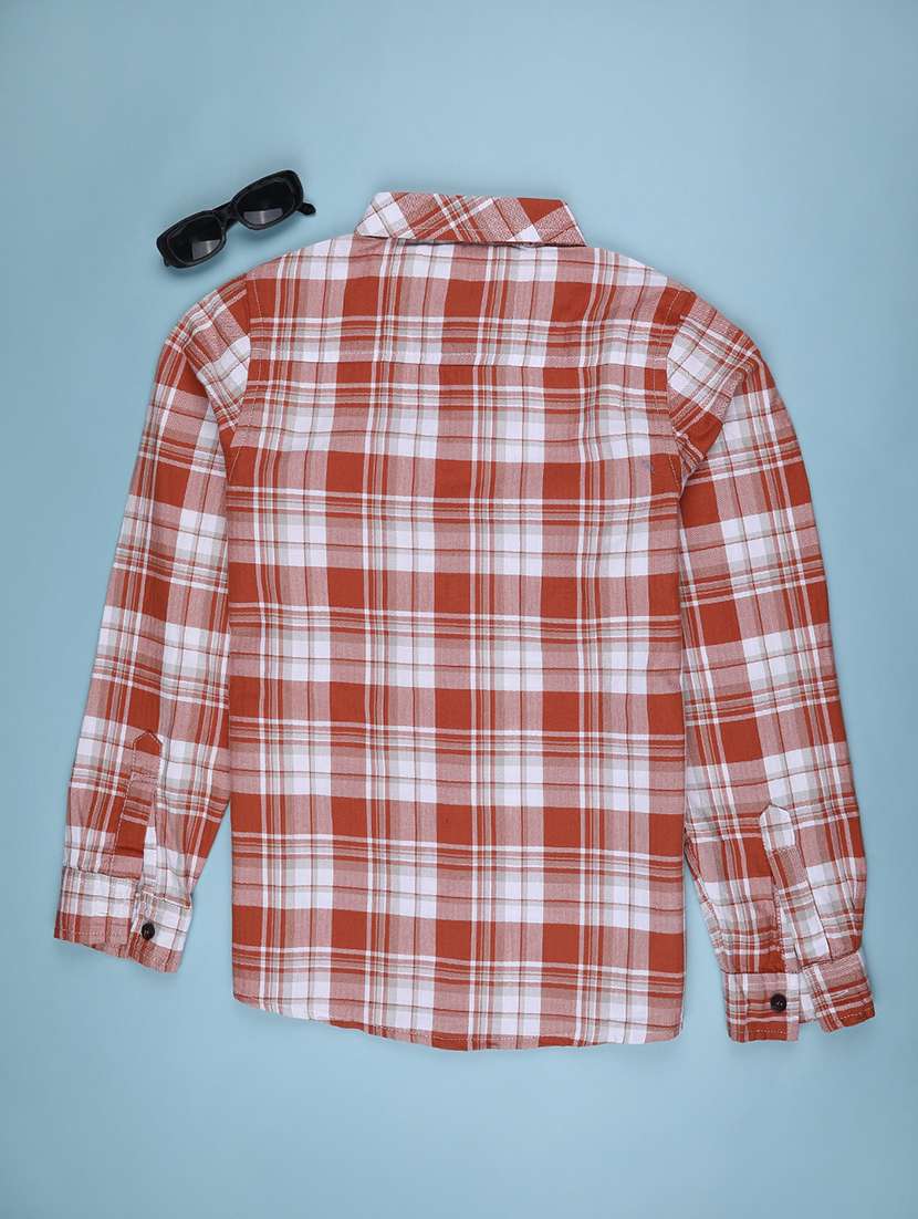 boys checkered long sleeve collared shirt - 22339625 -  Standard Image - 1
