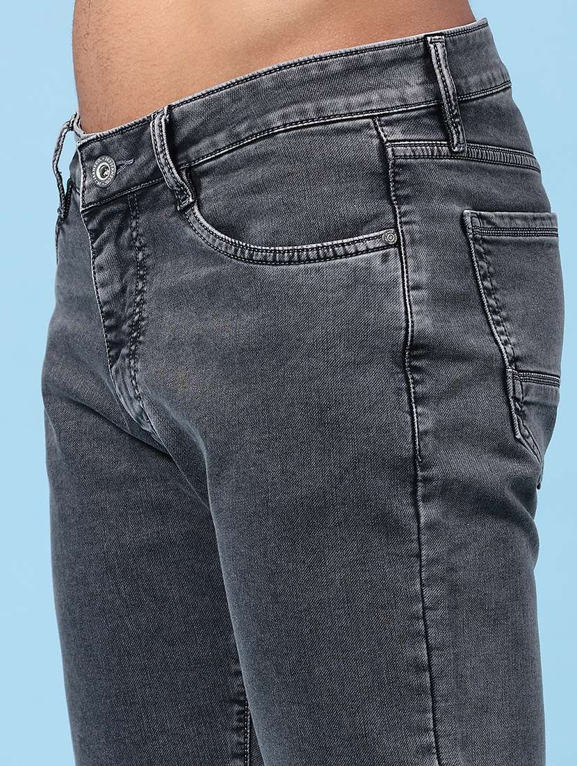 men plain mid rise full length straight jeans - 22339843 -  Standard Image - 1