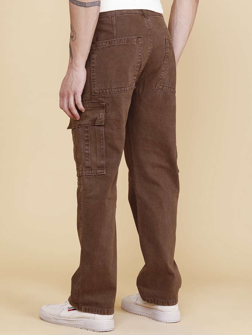 Men Solid Mid Rise Regular Fit Cargo - 22339869 -  Standard Image - 4