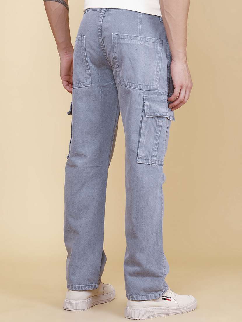 men solid mid rise regular fit cargo  - 22339870 -  Standard Image - 4