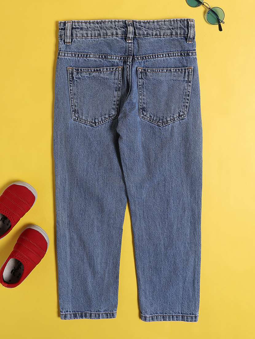 girls washed mid rise straight fit jeans - 22339883 -  Standard Image - 1