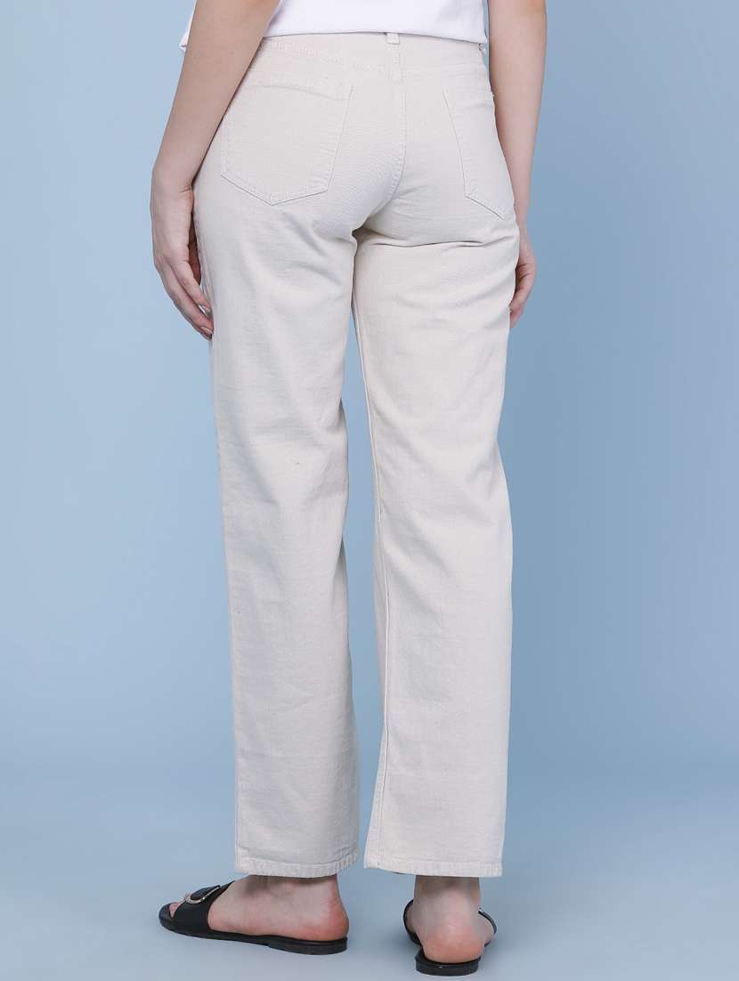 women solid mid rise straight fit jeans - 22339915 -  Standard Image - 4