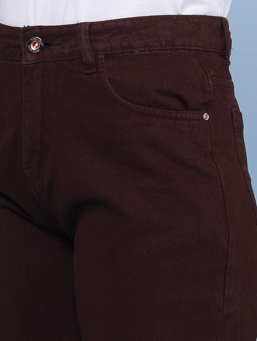 women solid mid rise straight fit jeans - 22339916 -  Standard Image - 1