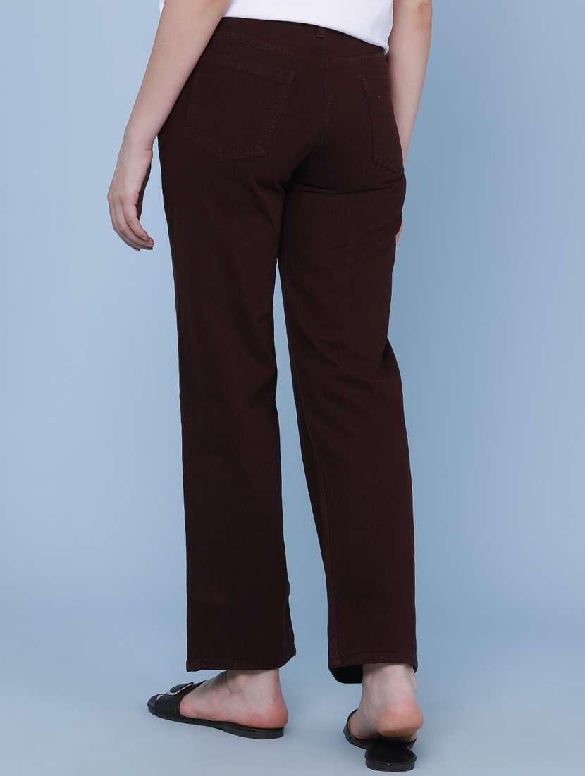 women solid mid rise straight fit jeans - 22339916 -  Standard Image - 4