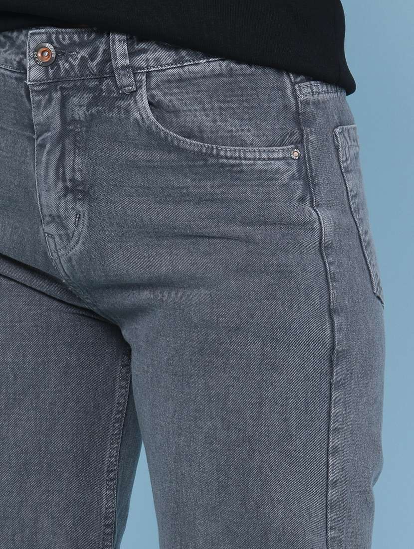 women plain high rise straight fit jeans - 22339917 -  Standard Image - 1