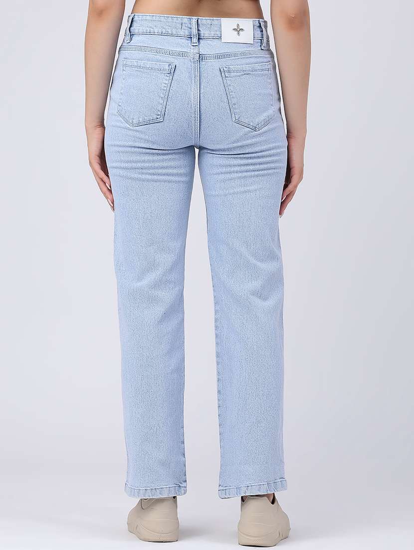 Women Solid High Rise Straight Jeans - 22339920 -  Standard Image - 4