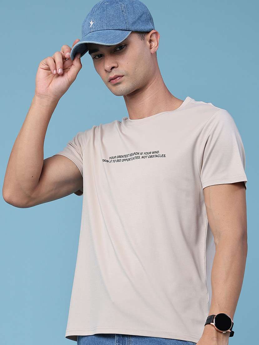 men printed round neck regular fit t-shirt