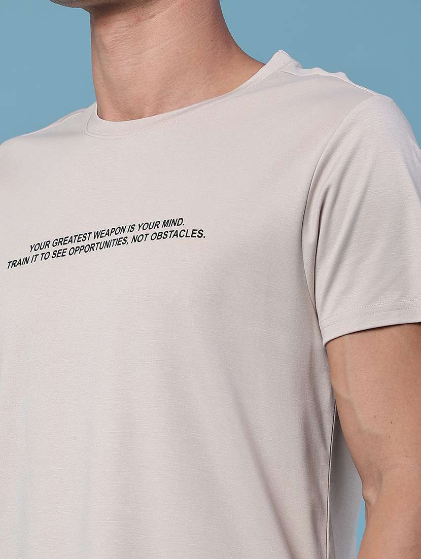 Men Printed Round Neck Regular Fit T-shirt - 22339976 -  Standard Image - 1