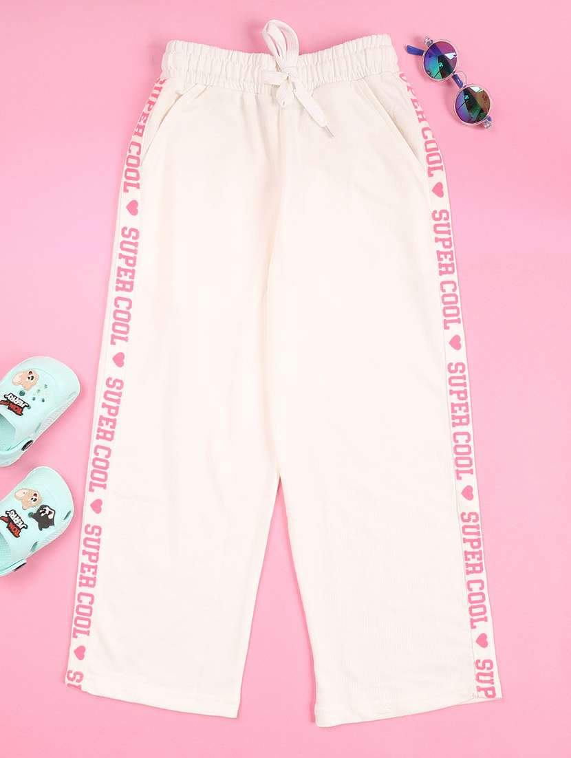 Girls Typographic Mid Rise Regular Fit Track Pant - 22340018 -  Standard Image - 1