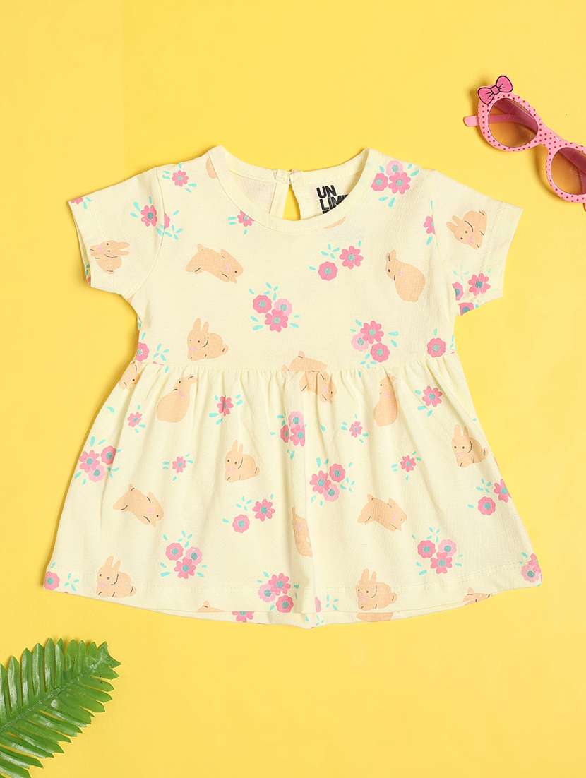 Girls Pack Of 3 Printed Round Neck Frock - 22340052 -  Standard Image - 4