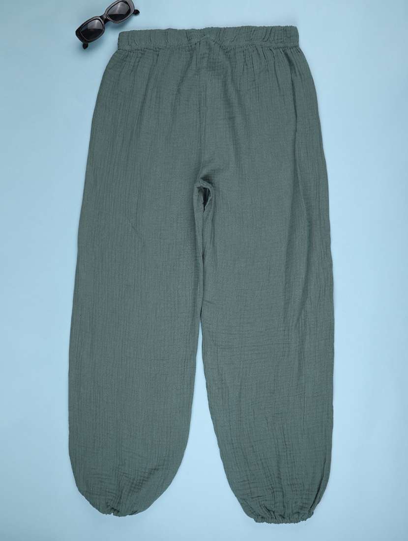 green cotton jogger - 22340059 -  Standard Image - 1