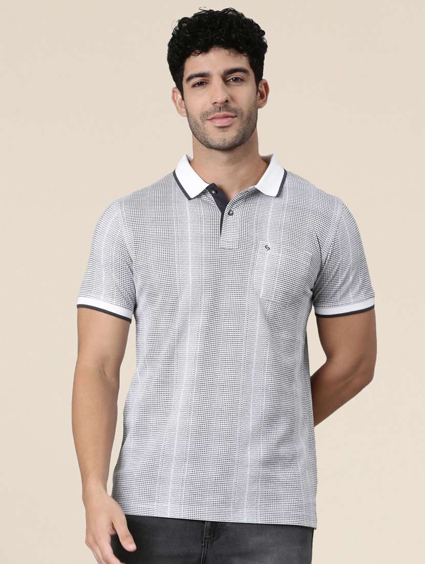 Men Printed Short Sleeve Slim Fit Polo T-shirt - 22340172 -  Standard Image - 1