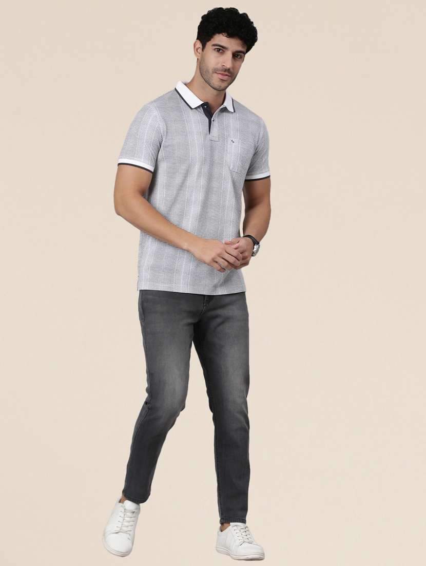 Men Printed Short Sleeve Slim Fit Polo T-shirt - 22340172 -  Standard Image - 4