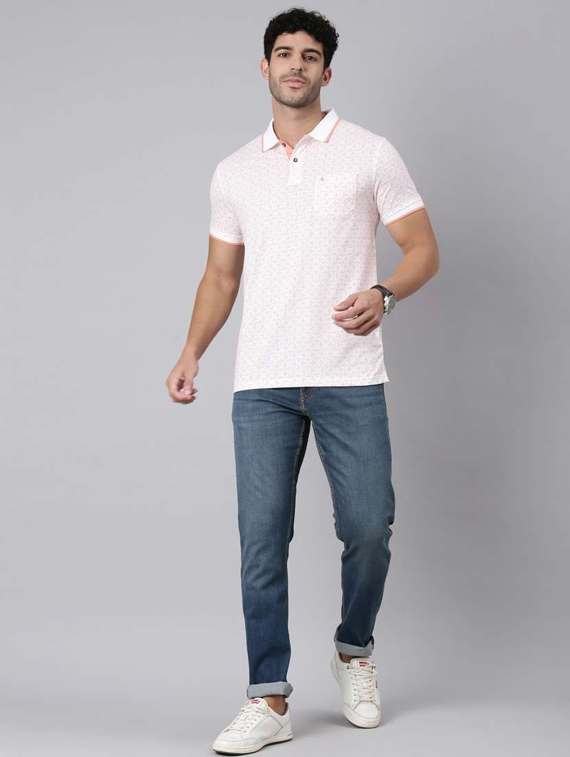 men printed short sleeve slim fit polo t-shirt - 22340187 -  Standard Image - 4