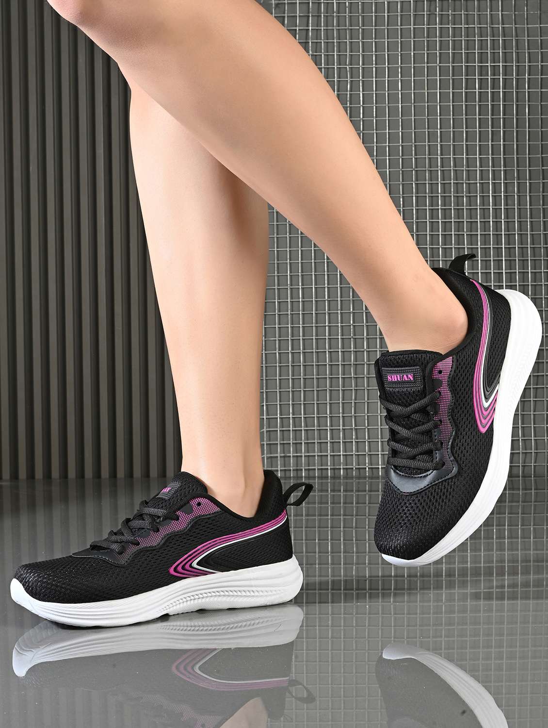 women solid lace up sport shoes - 22340198 -  Standard Image - 1