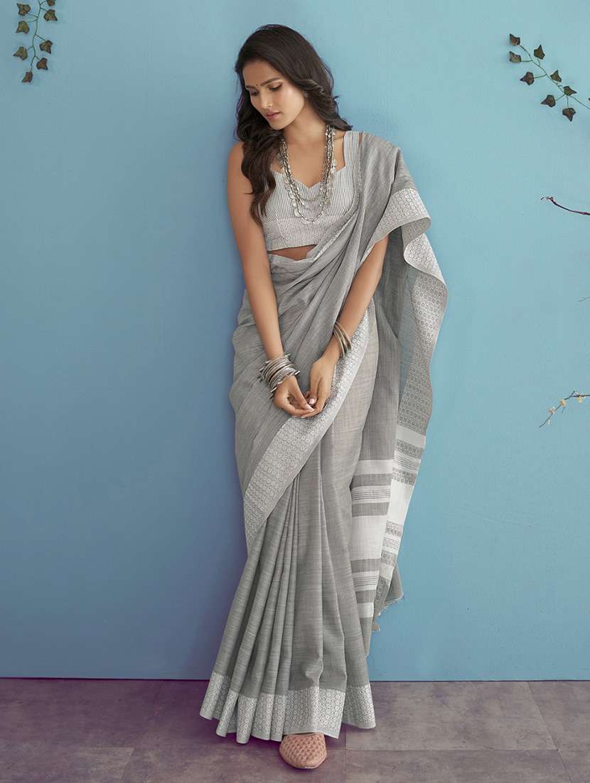 women self design bordered saree with blouse - 22340747 -  Standard Image - 1