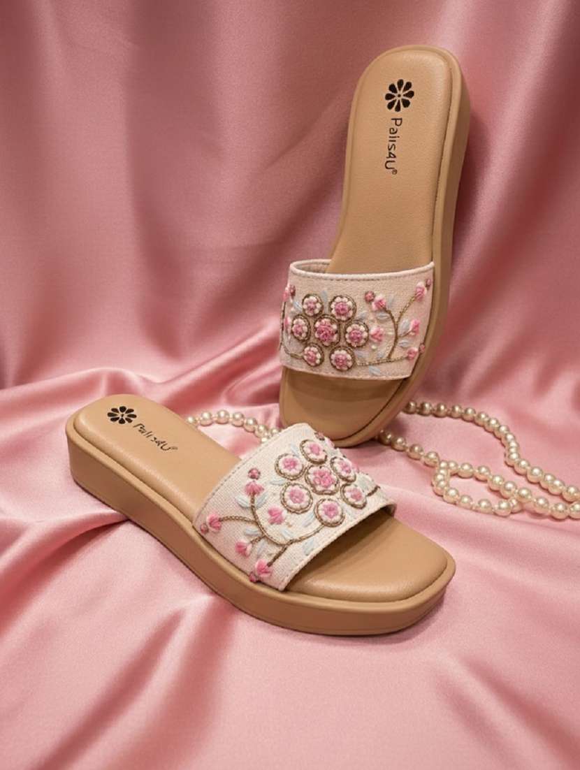 women embroidered slip on wedge - 22340789 -  Standard Image - 1