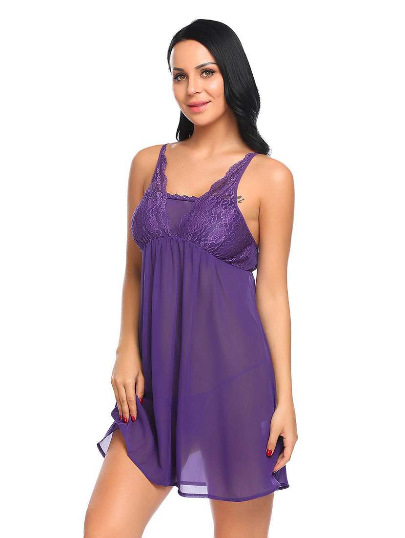 Women Self Designed Sleeveless Babydoll - 22340833 -  Standard Image - 1