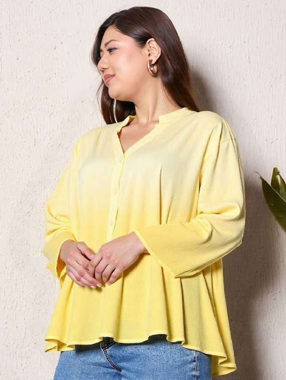 women plus size ombre long sleeve shirt  - 22340845 -  Standard Image - 1