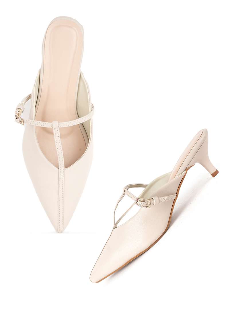 Women Solid Slip On Mules - 22341146 -  Standard Image - 1