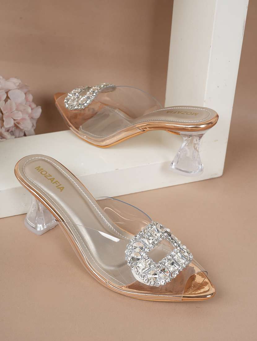 women solid slip on sandals