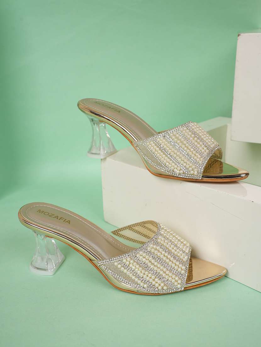 women embellished slip on sandals