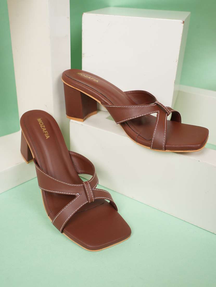 women solid slip on sandals