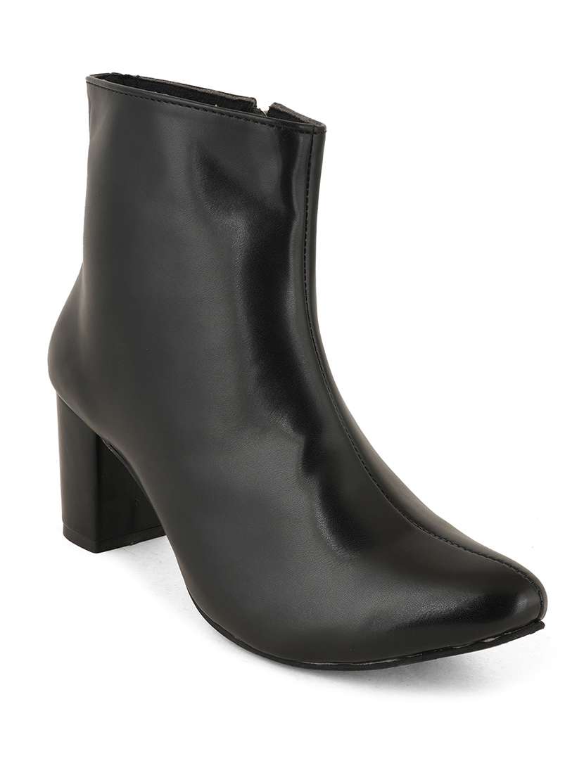 Women Solid Ankle Length Block Heel Boots - 22341228 -  Standard Image - 1