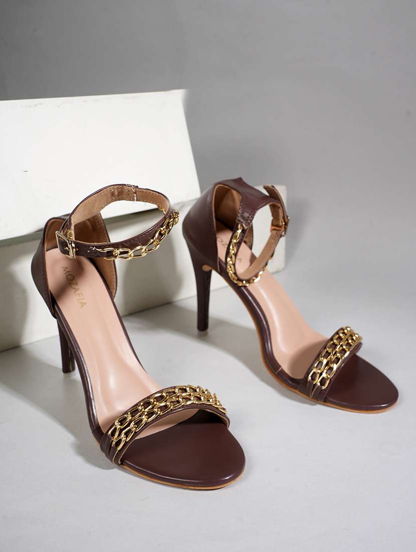women solid ankle strap sandals