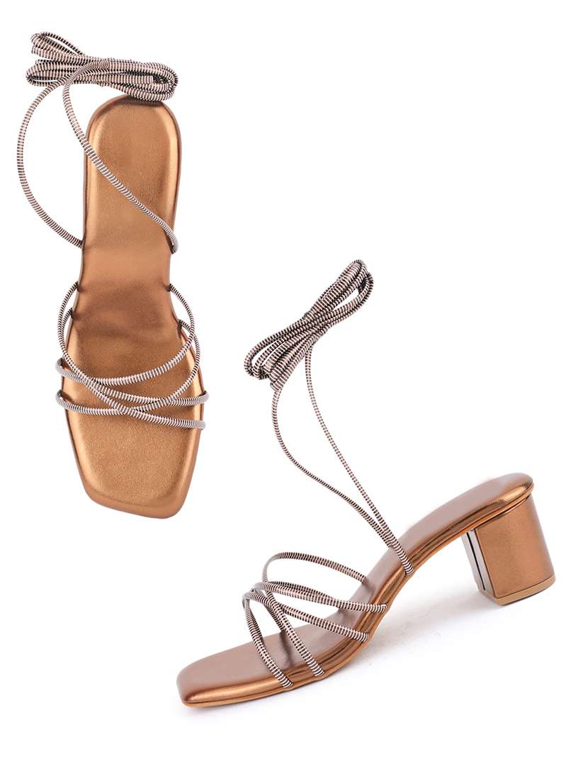 women solid lace up block heels - 22341307 -  Standard Image - 1