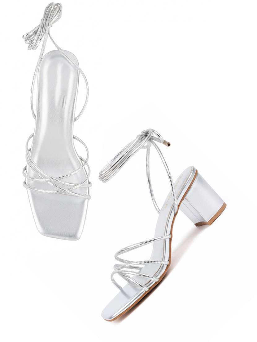 women solid lace up block heels - 22341309 -  Standard Image - 1