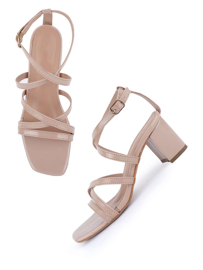 women solid ankle strap block heels - 22341316 -  Standard Image - 1