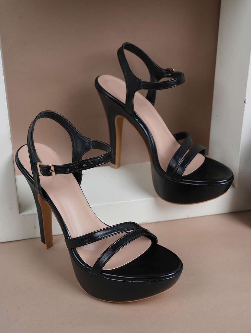 women solid ankle strap sandals