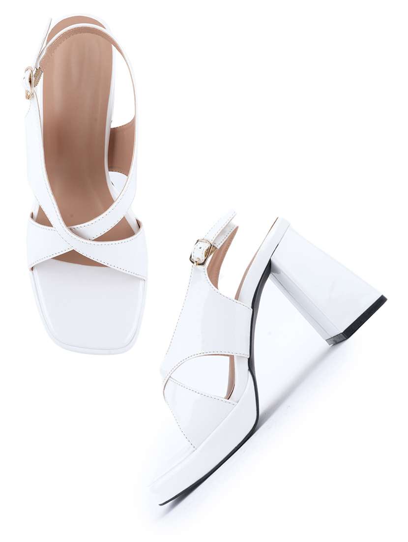 women solid back strap block heels - 22341343 -  Standard Image - 1