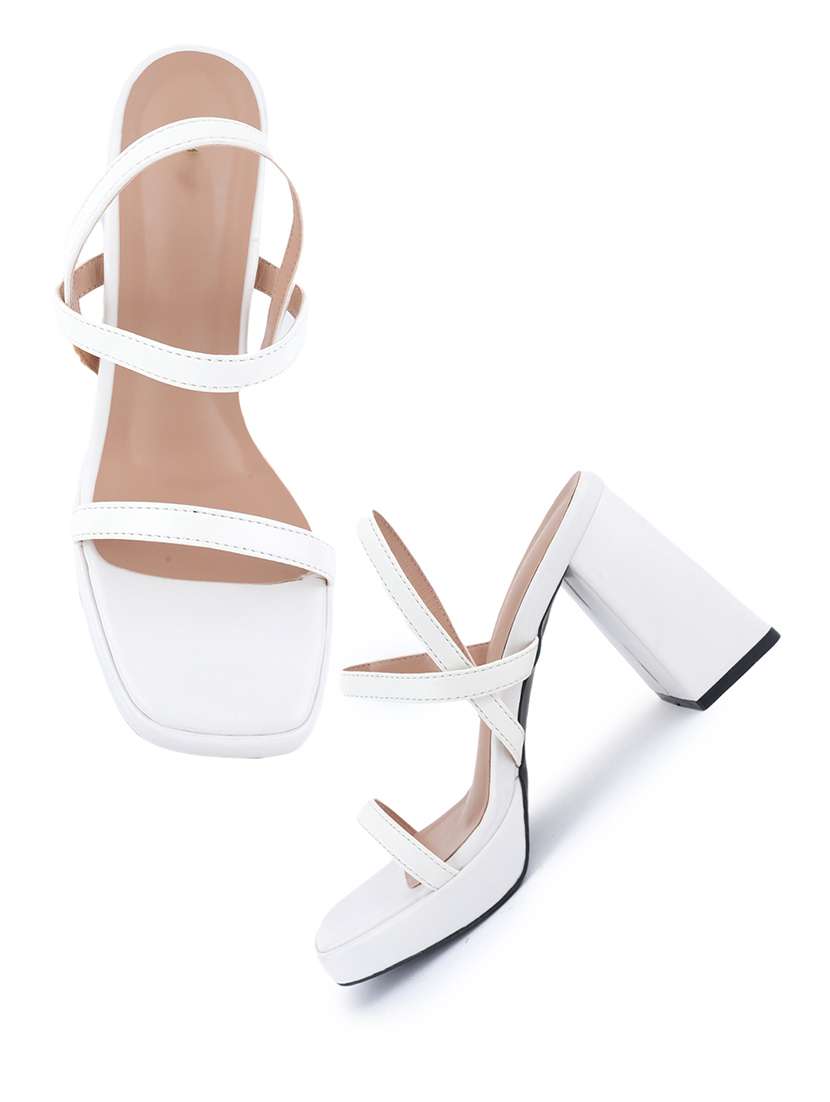 women solid back strap block heels - 22341355 -  Standard Image - 1