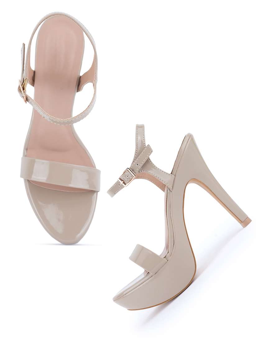 women solid ankle strap heels - 22341359 -  Standard Image - 1