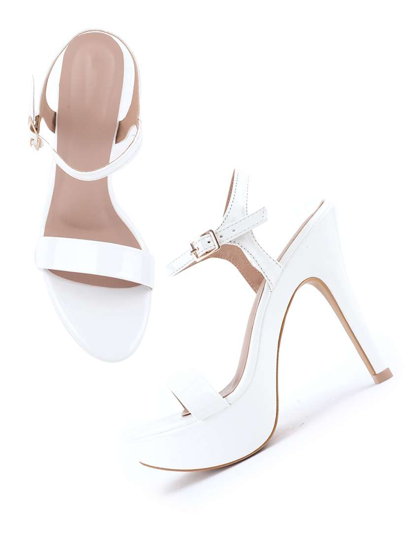 women solid ankle strap heels - 22341361 -  Standard Image - 1