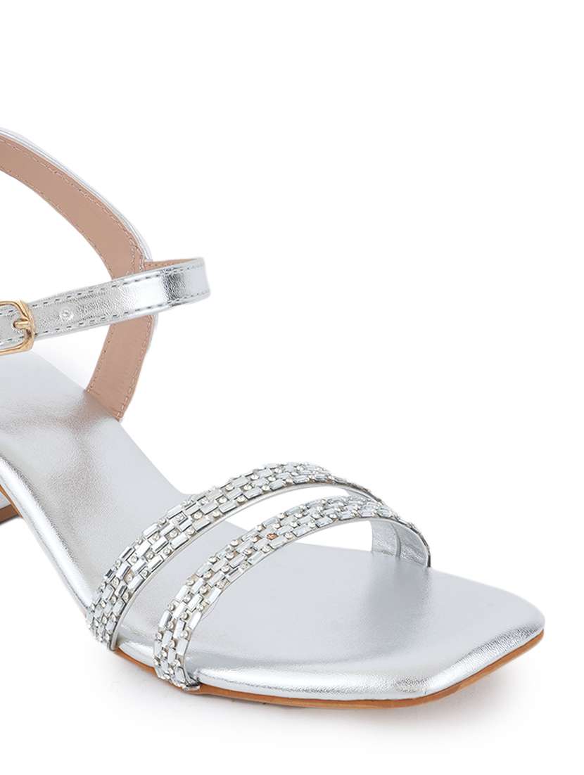 women embellished back strap block heels - 22341375 -  Standard Image - 4