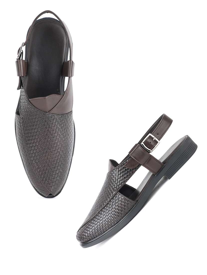 men textured back strap sandal - 22341400 -  Standard Image - 1