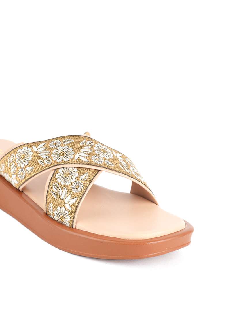 women embroidered slip on flat sandal - 22341433 -  Standard Image - 4