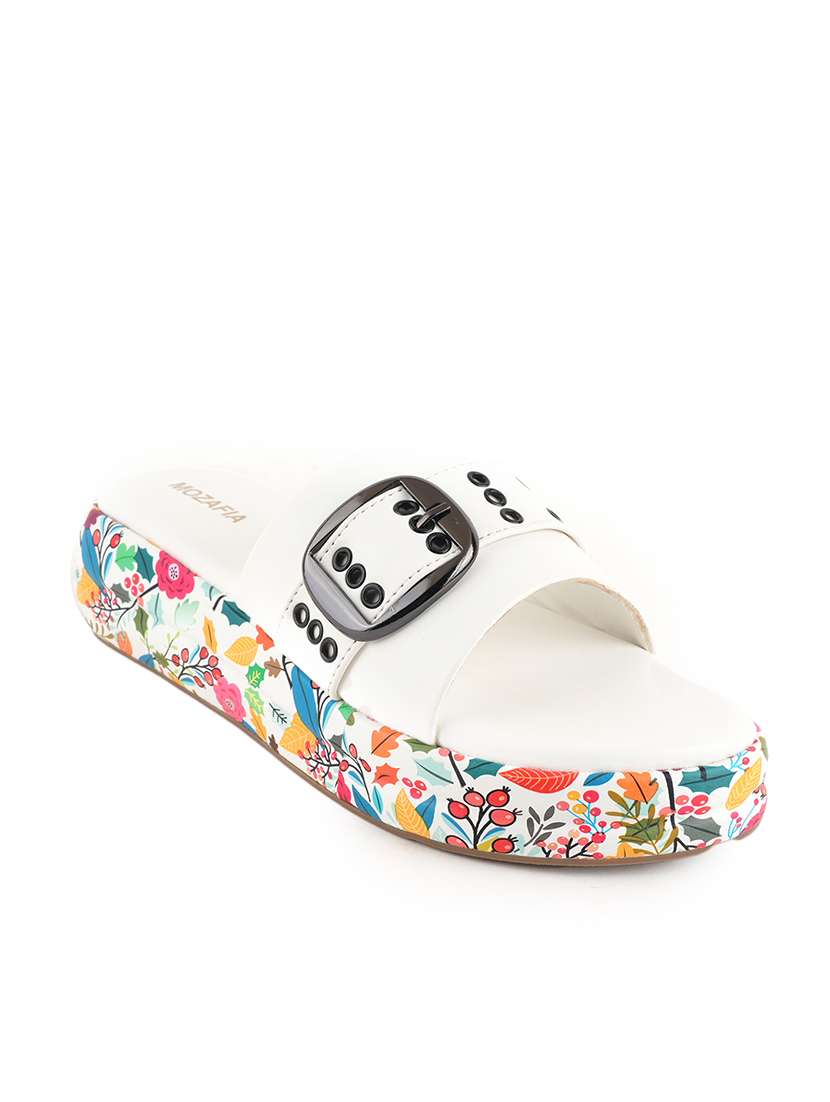 women printed slip on wedges - 22341457 -  Standard Image - 1