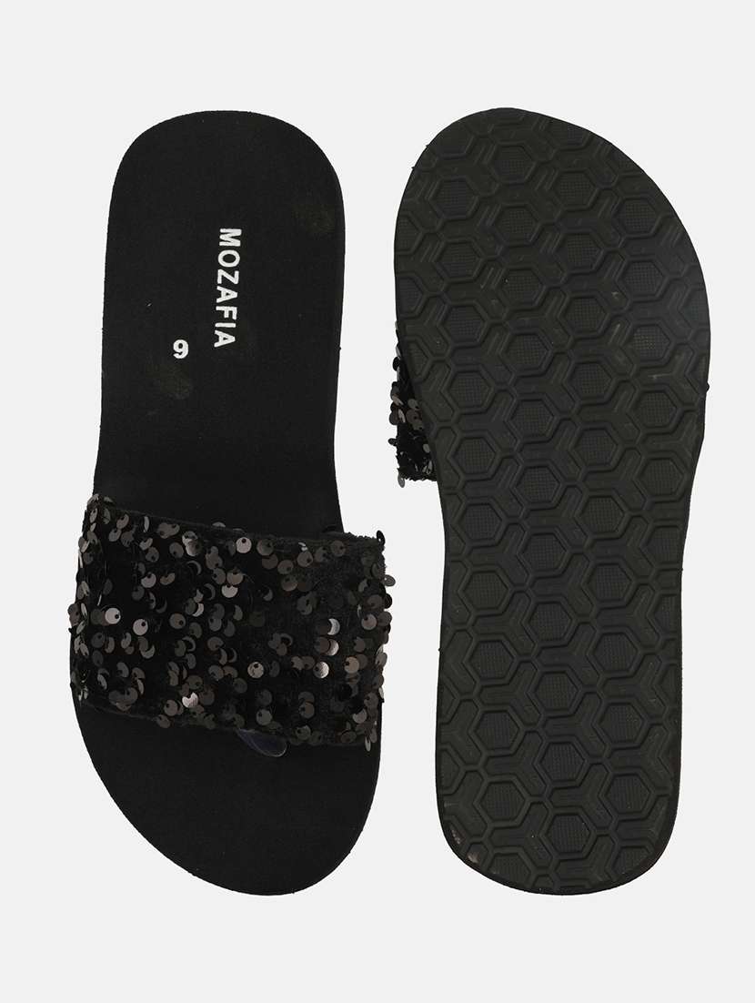 women sequined slip on flat sandal - 22341466 -  Standard Image - 4