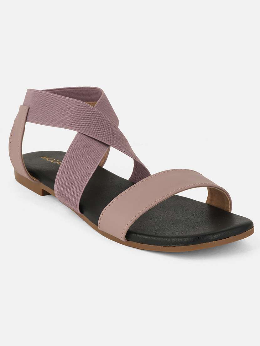 women solid ankle strap flat sandal - 22341469 -  Standard Image - 1