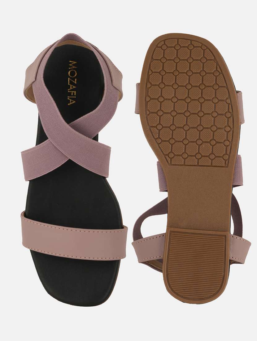 women solid ankle strap flat sandal - 22341469 -  Standard Image - 4