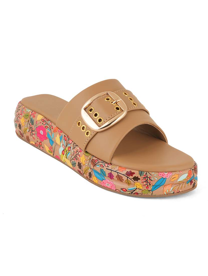 women printed slip on wedges - 22341475 -  Standard Image - 1