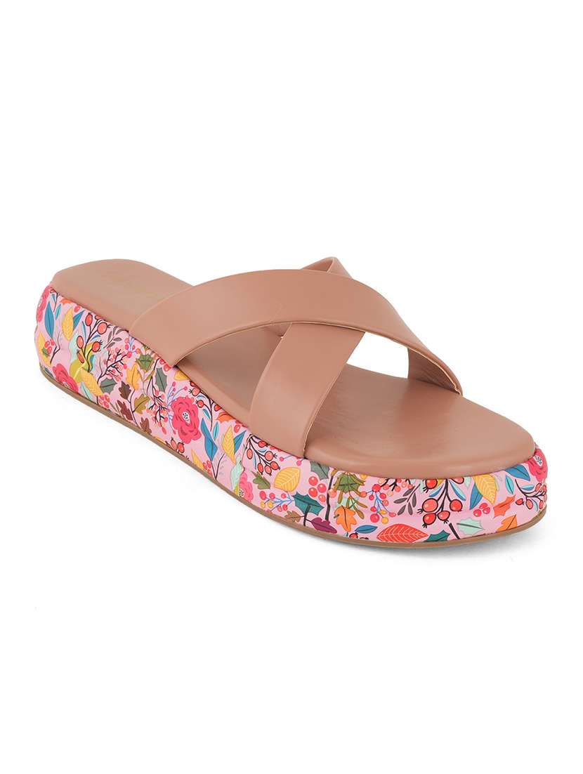 women printed slip on wedges - 22341476 -  Standard Image - 1